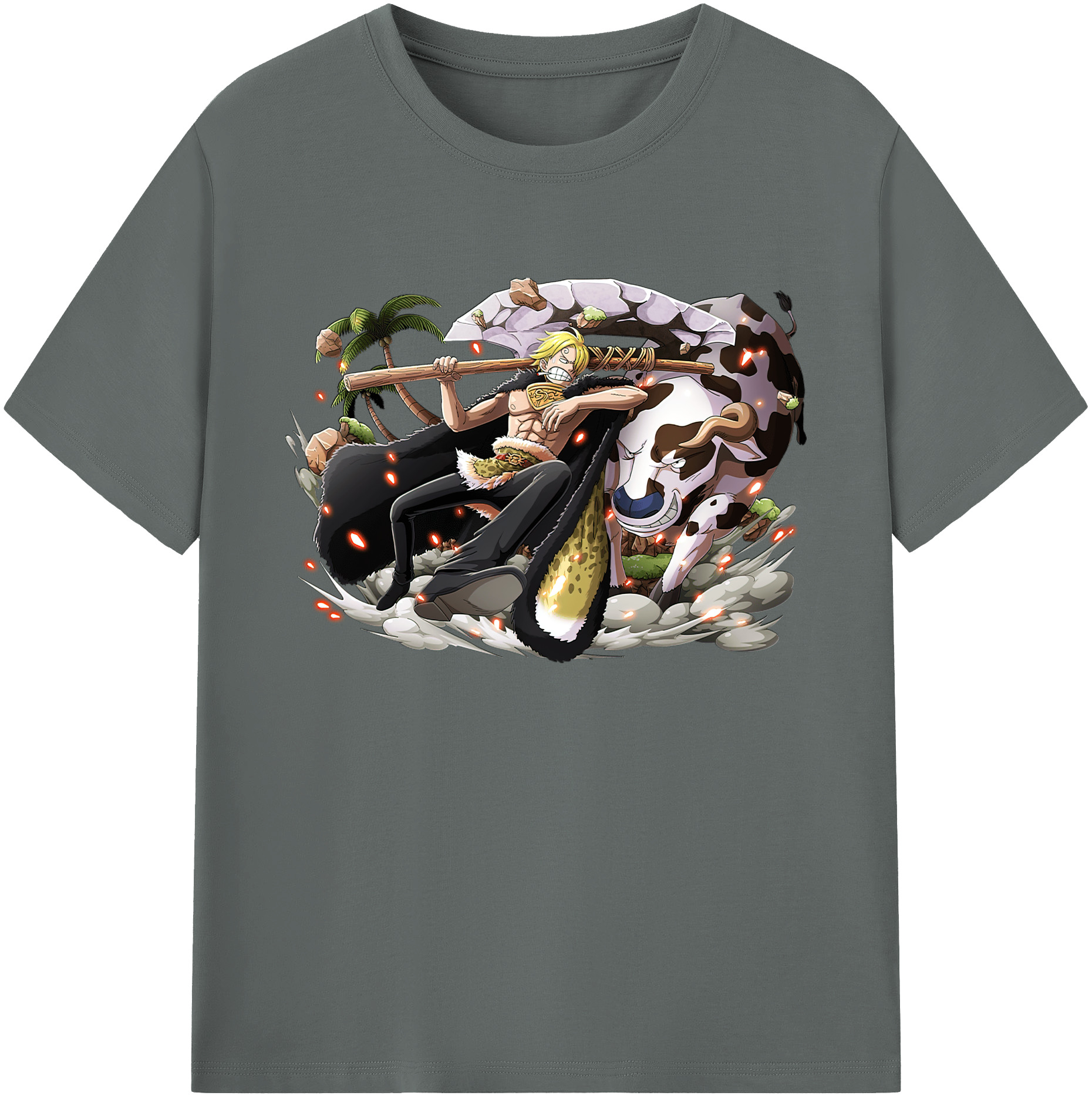 （画像用） ワンピース サンジ ONE PIECE Sanji 綿100％ メンズ半袖Tシャツ｜肌触りやわらか＆通気性